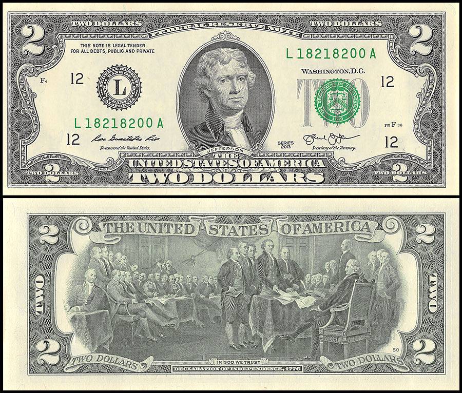 United States of America - USA $2 Dollars, 2013, P-538, UNC