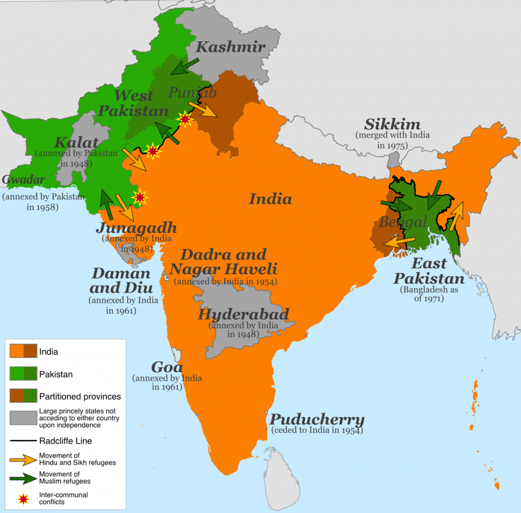 Map of West and East Pakistan Before Bangladesh Independence
