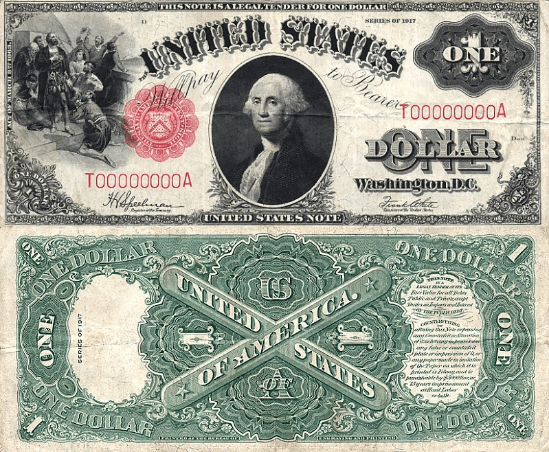United States 1 Dollar, 1917, Featuring Columbus landing in the new world