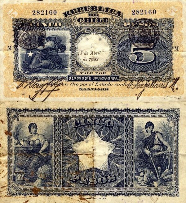 Chile 5 Pesos | 1922 | P-61 |