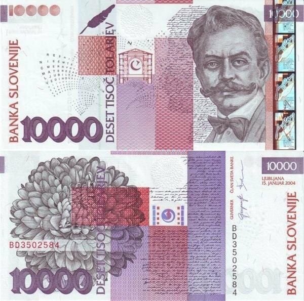 Slovenia 10,000 Tolarjev, 2004
