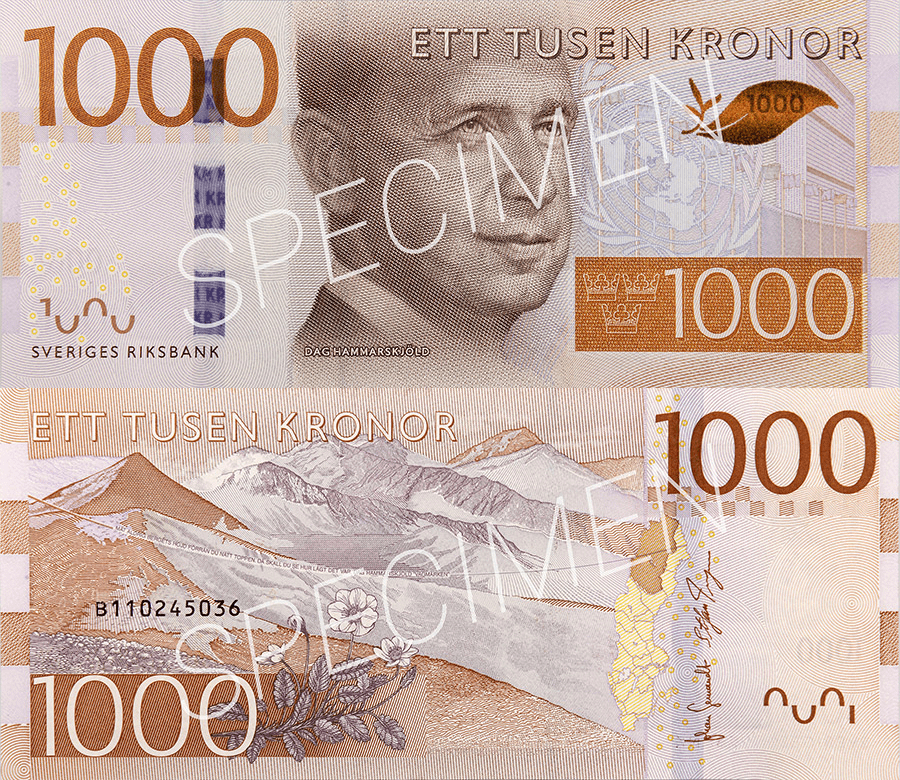 Swedish 1,000 Kronor, 2015