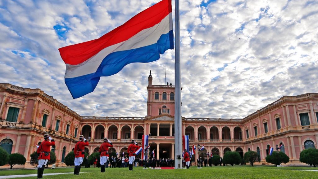 Raising of the Paraguay Flag During Independence Day Celebrations