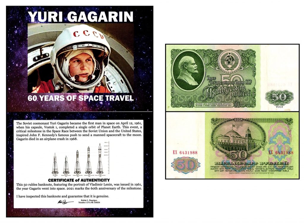 Yuri Gagarin: 60 Years of Space Travel Banknote Album 
