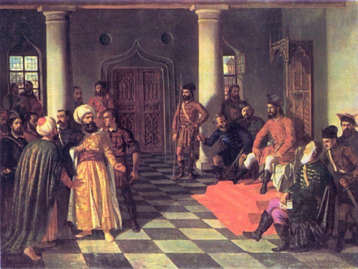 Vlad the Impaler meeting with Ottoman Envoy 