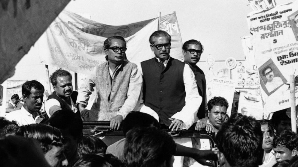 Rahman During Election Rally, 1970