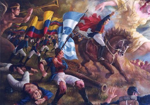 Painting Depicting Battle of Pichincha 