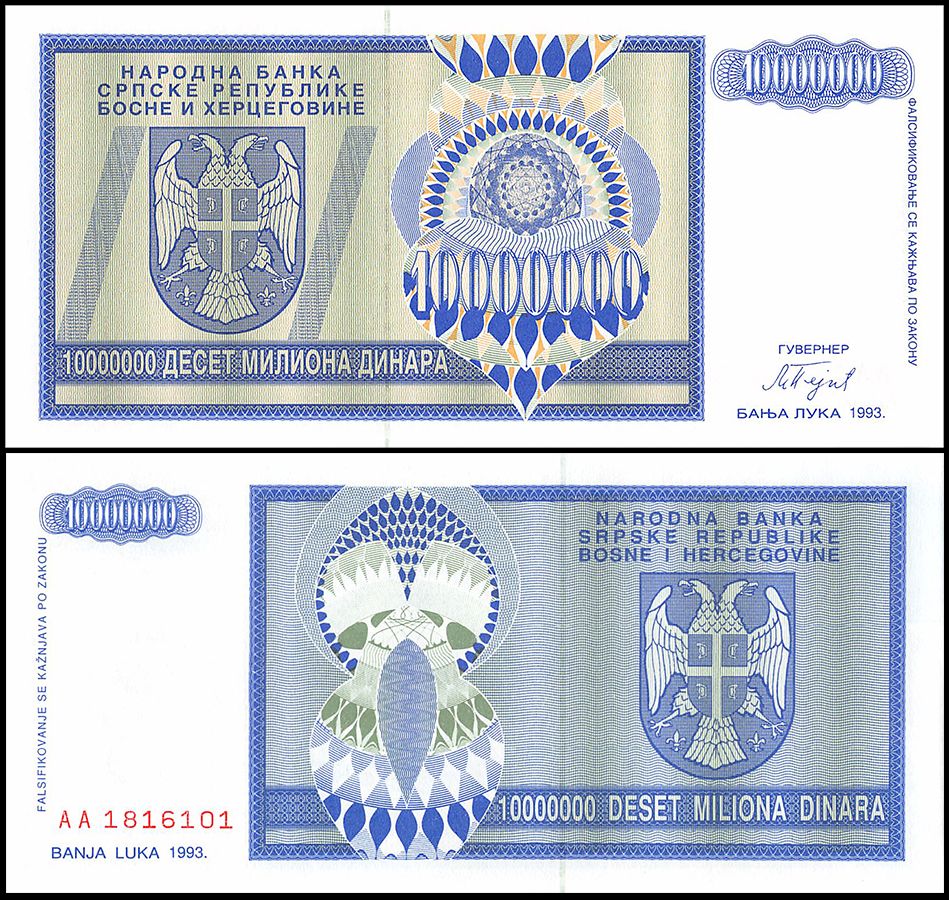 Bosnia Herzegovina P-150 50000 Dinara 1993 Uncirculated Banknote 