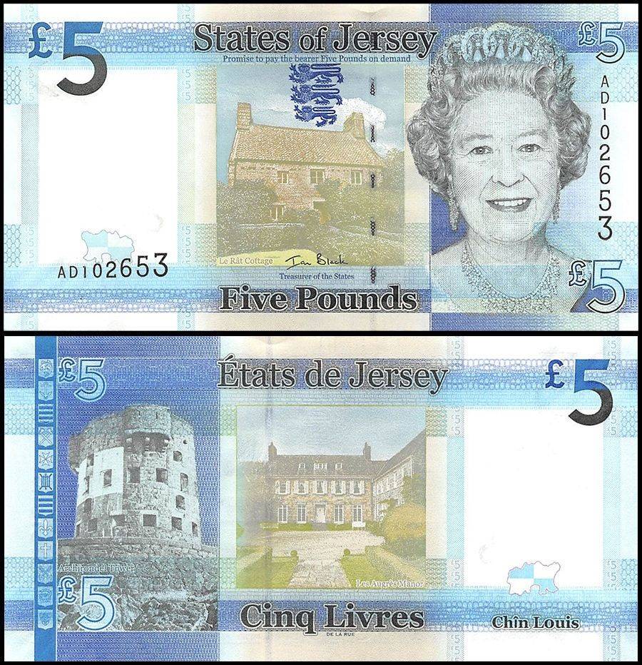 Jersey 5 Pounds ND 2010 UNC P-33 Banknotes Original