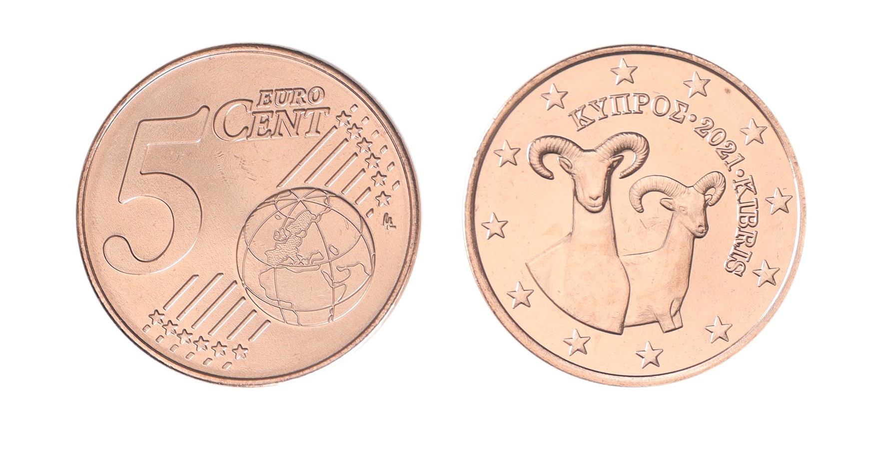 Gem Unc Cyprus 2012 1 Euro Cent~Double Rams~We Have Cyprus Unc Coins~Free Ship~ 