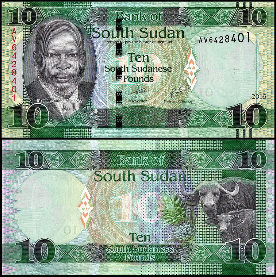 SOUTH SUDAN 2016 10 POUNDS P-NEW UNC BANKNOTE WATER BUFFALO FROM A USA SELLER !! 