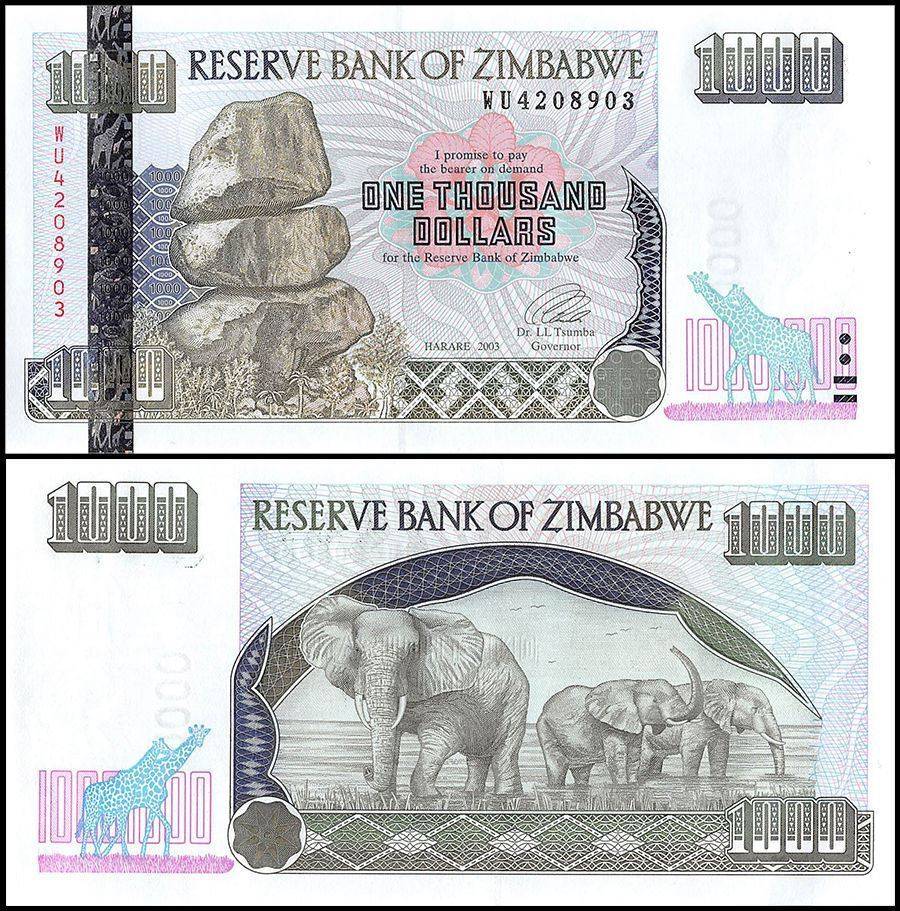 P-7 1997 Zimbabwe 20 Dollars UNC