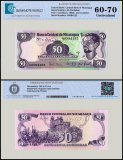 Nicaragua 50 Cordobas Banknote, 1984, P-140, UNC, Series F, TAP 60-70 Authenticated