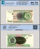 Brazil 5,000 Cruzeiros Banknote, 1990, P-227, UNC, TAP 60-70 Authenticated