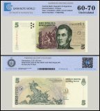 Argentina 5 Pesos Banknote, 2003 ND, P-353b.2, UNC, TAP 60-70 Authenticated