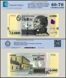 Uruguay 2,000 Pesos Uruguayos Banknote, 2015, P-99a.1, UNC, TAP 60-70 Authenticated