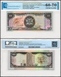 Trinidad & Tobago 10 Dollars Banknote, 2006, P-48, UNC, TAP 60-70 Authenticated