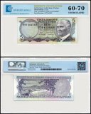 Turkey 5 Lira Banknote, L.1970 (1976 ND), P-185, UNC, Prefix K, TAP 60-70 Authenticated