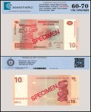 Congo Democratic Republic 10 Francs Banknote, 2003, P-93s, UNC, Specimen, TAP 60-70 Authenticated