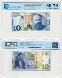 Georgia 10 Lari Banknote, 2019, P-77, UNC, TAP 60-70 Authenticated