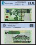 Libya 10 Dinars Banknote, 2004 ND, P-70a, UNC, TAP 60-70 Authenticated