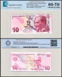 Turkey 10 Lira Banknote, L.1970 (2009), P-223e, UNC, TAP 60-70 Authenticated