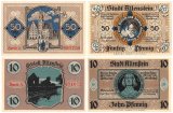 Allenstein 10-50 Pfennig 2 Pieces Notgeld Set, 1921, Mehl #13.1, UNC