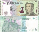 Argentina 5 Pesos Banknote, 2015 ND, P-359, UNC