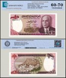 Tunisia 1 Dinar Banknote, 1980, P-74, UNC, TAP 60-70 Authenticated