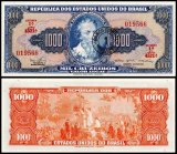 Brazil 1 Cruzeiro Novo on 1,000 Cruzeiros Banknote, 1967 ND, P-187b, UNC