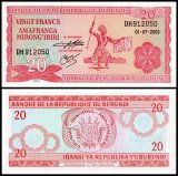Burundi 20 Francs Banknote, 2003, P-27d.4, UNC