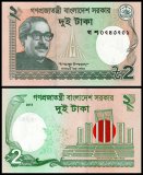 Bangladesh 2 Taka Banknote, 2015, P-52d, UNC