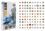 Banknote World Coin Collecting Album w/ 100 Pieces Coin Set, 180 Pockets, Coins Included in Sleeves, Assembled, Dimensions: 6.75" L x 11.8" H x 1.25" W