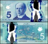 Canada 5 Dollars Banknote, 2013, P-106c, UNC, Polymer