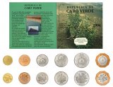 Cape Verde Plants Collection: 1-100 Escudos 6 Pieces Coin Set, 1994, KM #27-38a, Mint, Album