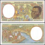 Central African States - Congo 1,000 Francs Banknote, 2000, P-102Cg, UNC