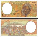 Central African States - Gabon 2,000 Francs Banknote, 2000, P-403Lg, UNC