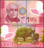Costa Rica 1,000 Colones Banknote, 2009, P-274a, UNC, Polymer