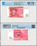 Kyrgyzstan 20 Som Banknote, 2016, P-24a.2, UNC, TAP 60-70 Authenticated