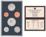 Fiji 1 Cent-50 Cents 6 Pieces Coin Set, 1990, KM #49a-54a, In Acrylic Holder w/COA, Mint