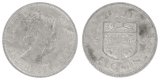 Fiji 1 Florin Coin, 1962, KM #24, F-Fine, Queen Elizabeth II, Coat of Arms
