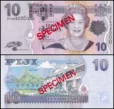 Fiji 10 Dollars Banknote, 2011 ND, P-111bs, UNC, Specimen