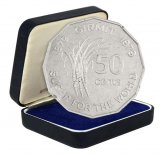 Fiji 50 Cents Coin, 1979, KM #44, Mint, In Box