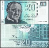 Finland 20 Markkaa Banknote, 1993, P-123a.12, UNC