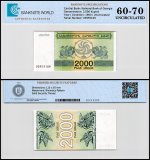 Georgia 2,000 Kuponi Banknote, 1993, P-44, UNC, TAP 60-70 Authenticated