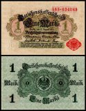 Germany 1 Mark Banknote, 1914, P-51, Used