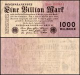 Germany 1 Billion Mark Banknote, 1923, P-129, Used