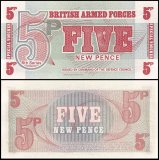 Great Britain - British Armed Forces 5 Pence Banknote, 1972 ND, P-M47, UNC
