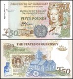 Guernsey 50 Pounds Banknote, 1996 ND, P-59, UNC, Prefix A