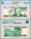 Turkey 20 Million Lira Banknote, L.1970 (2000), P-215a.2, Used, Prefix H, TAP Authenticated